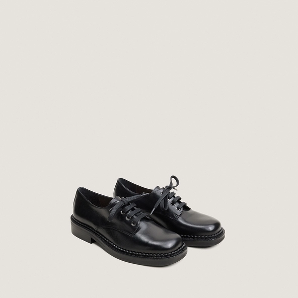 Lace-up derbies in black leather | DIVONE