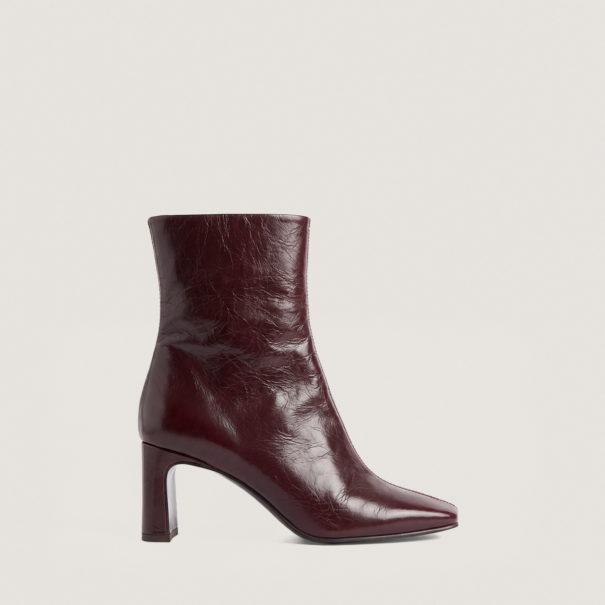 Square-toe ankle boots dark brown