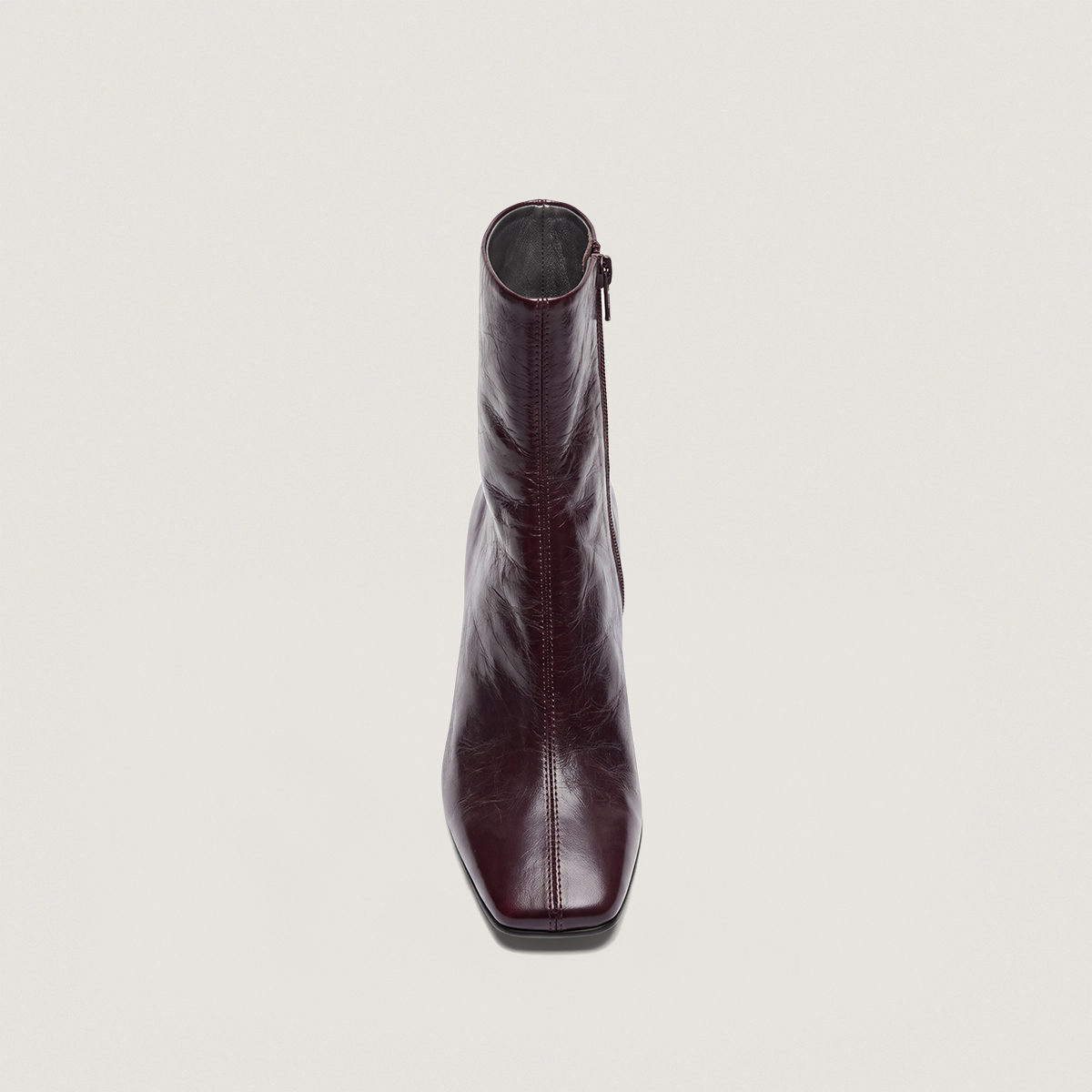 Square-toe ankle boots dark brown