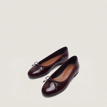 Lace-up ballet flats burgundy