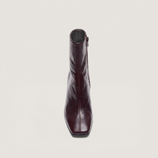 Square-toe ankle boots dark brown