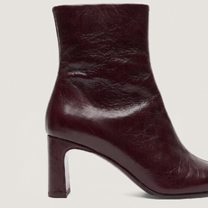 Square-toe ankle boots dark brown
