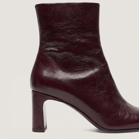 Square-toe ankle boots dark brown