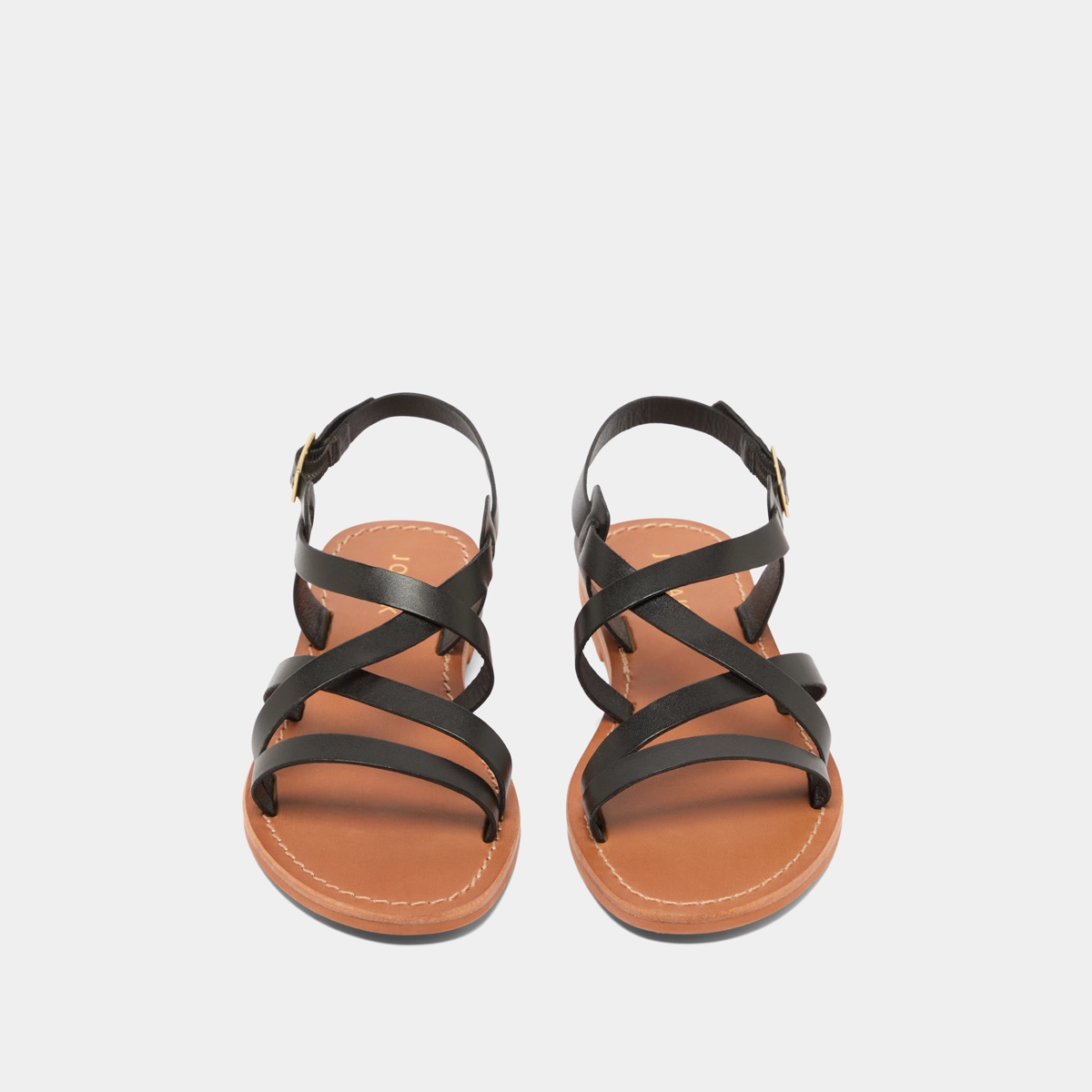 Sandals in black leather | WISCHIA