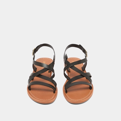 Sandals in black leather | wischia