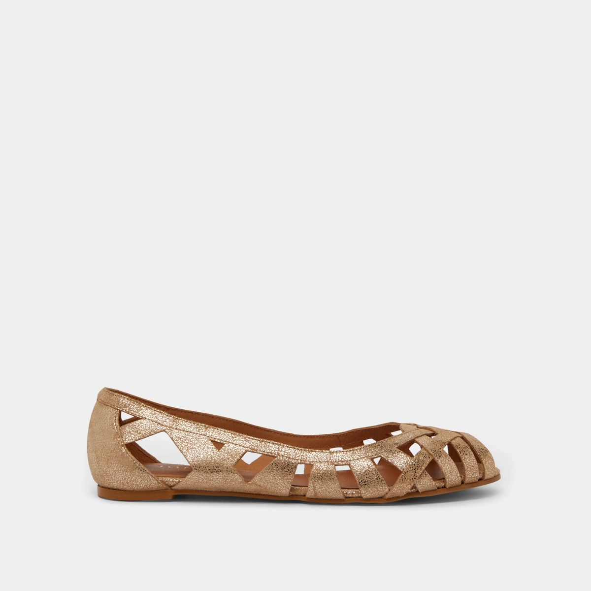Cut-out ballet flats with laminated platinium upper | DERAY