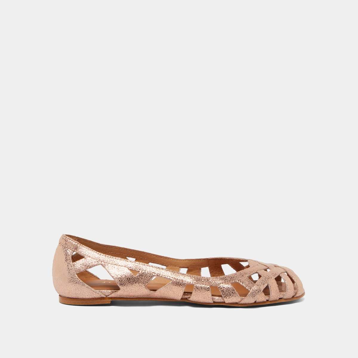 Cut-out ballet flats with laminated copper upper | DERAY