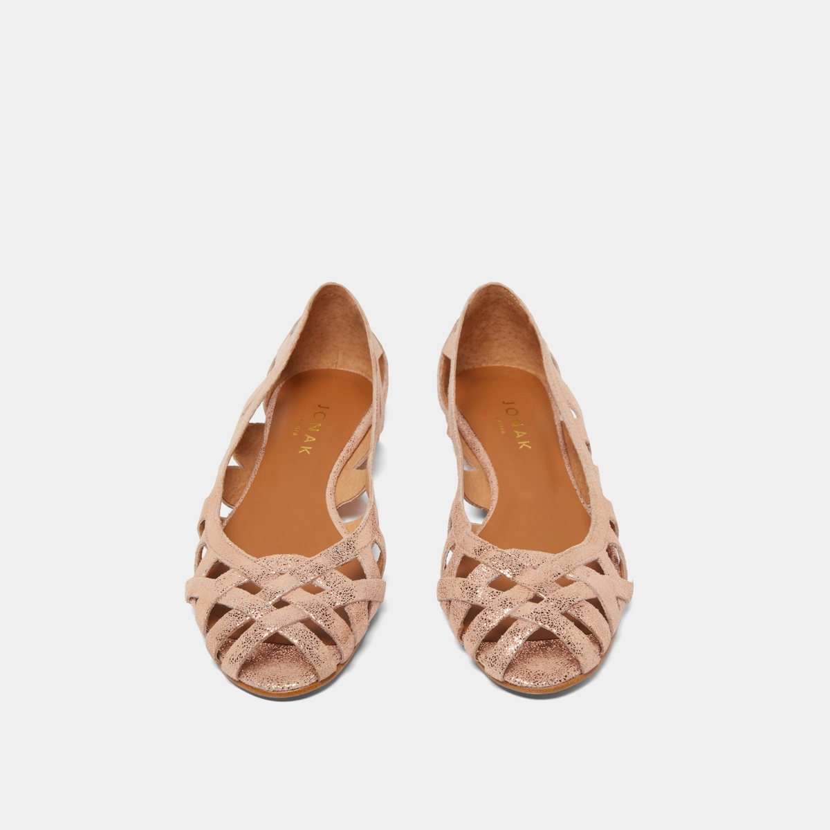Cut-out ballet flats with laminated copper upper | DERAY