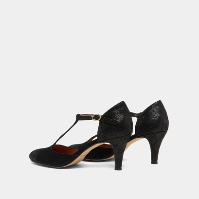 T-bar shoes in black velvet | 10714