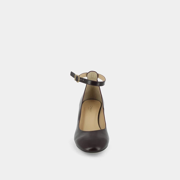 Mary Janes with ankle strap in burgandy leather | VESPA