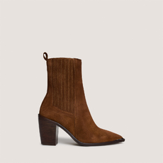 Gathered ankle boots with Heel brown