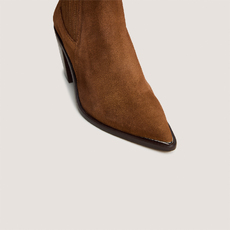 Gathered ankle boots with Heel brown