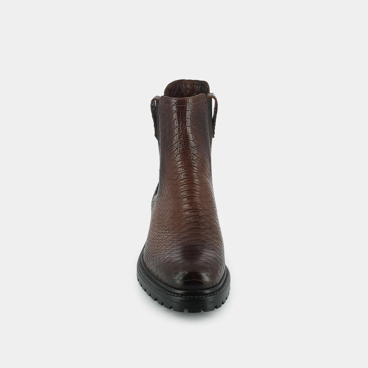Flat boots in cognac reptile | CANDIDE