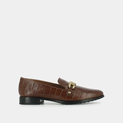 Moccasins in cognac crocodile leather | artemas