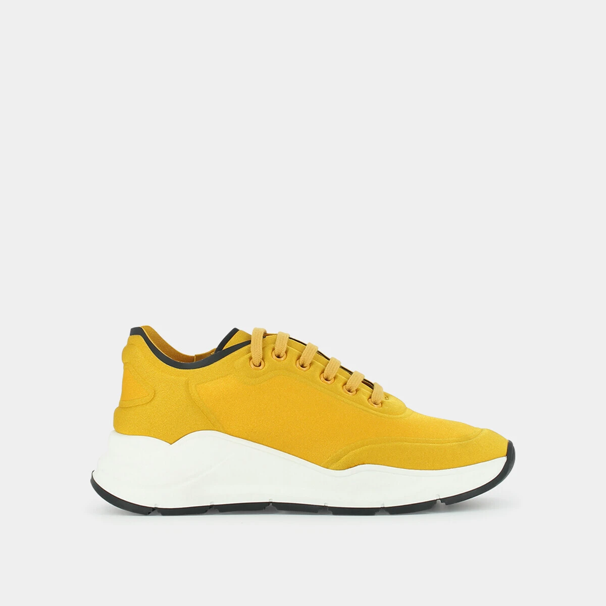 Sneakers with chunky soles in yellow textile | CERETA