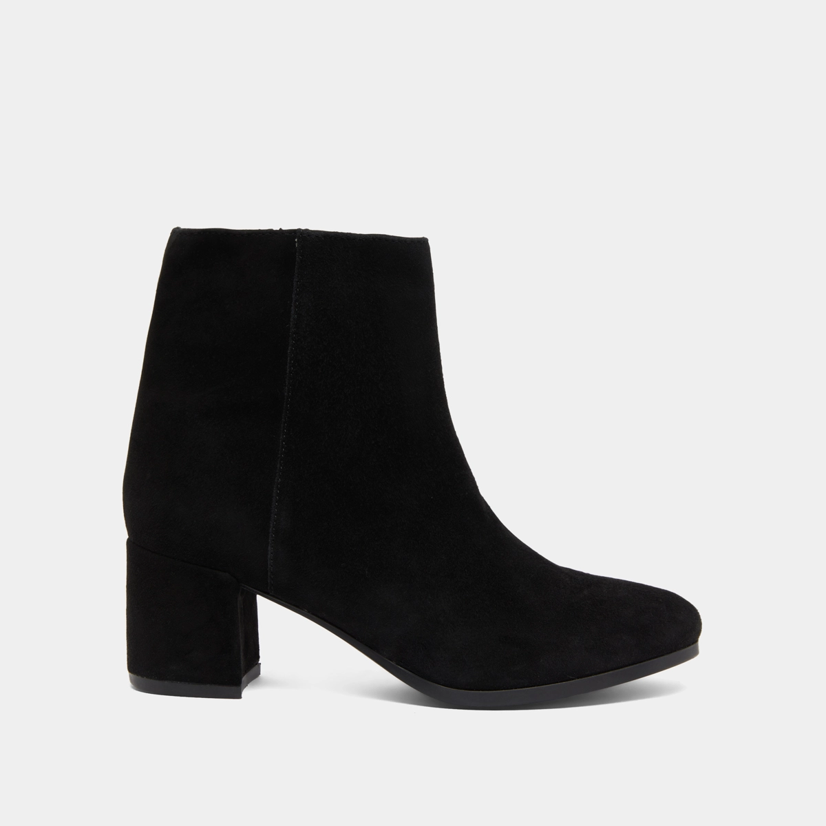 Heeled lowboots in black suede | ANNICK