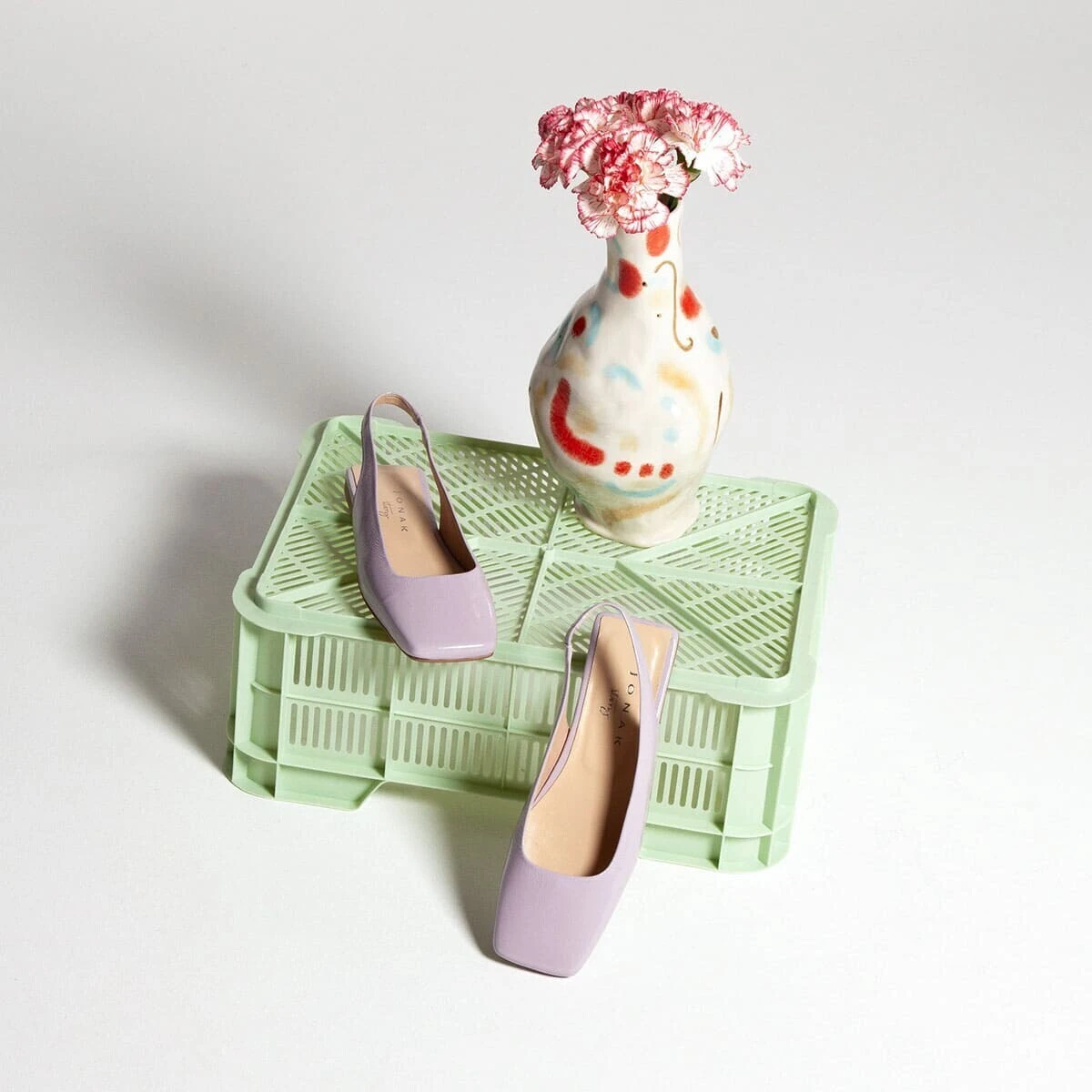 Square toe ballet slingback in lilas patent leather | DUCINO