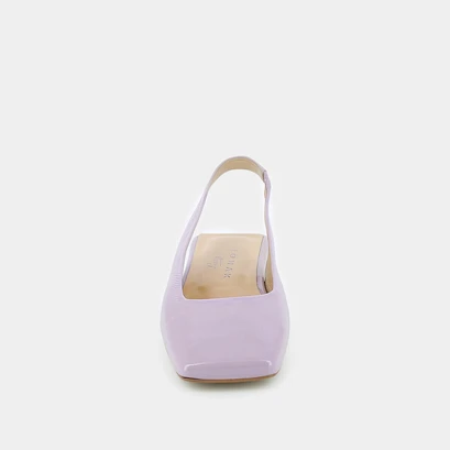 Square toe ballet slingback in lilas patent leather | ducino