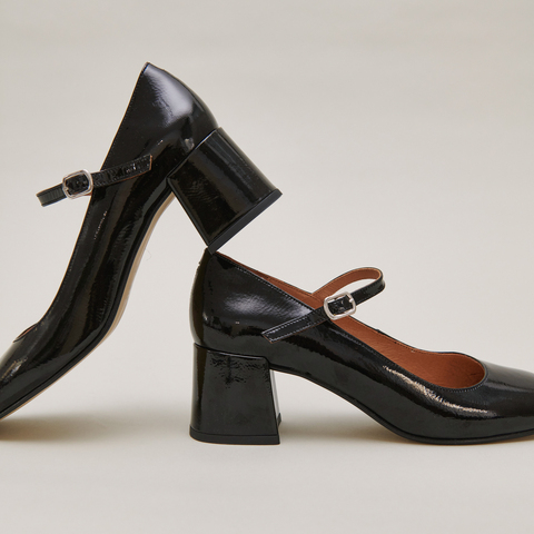 Mary Janes with square heel black