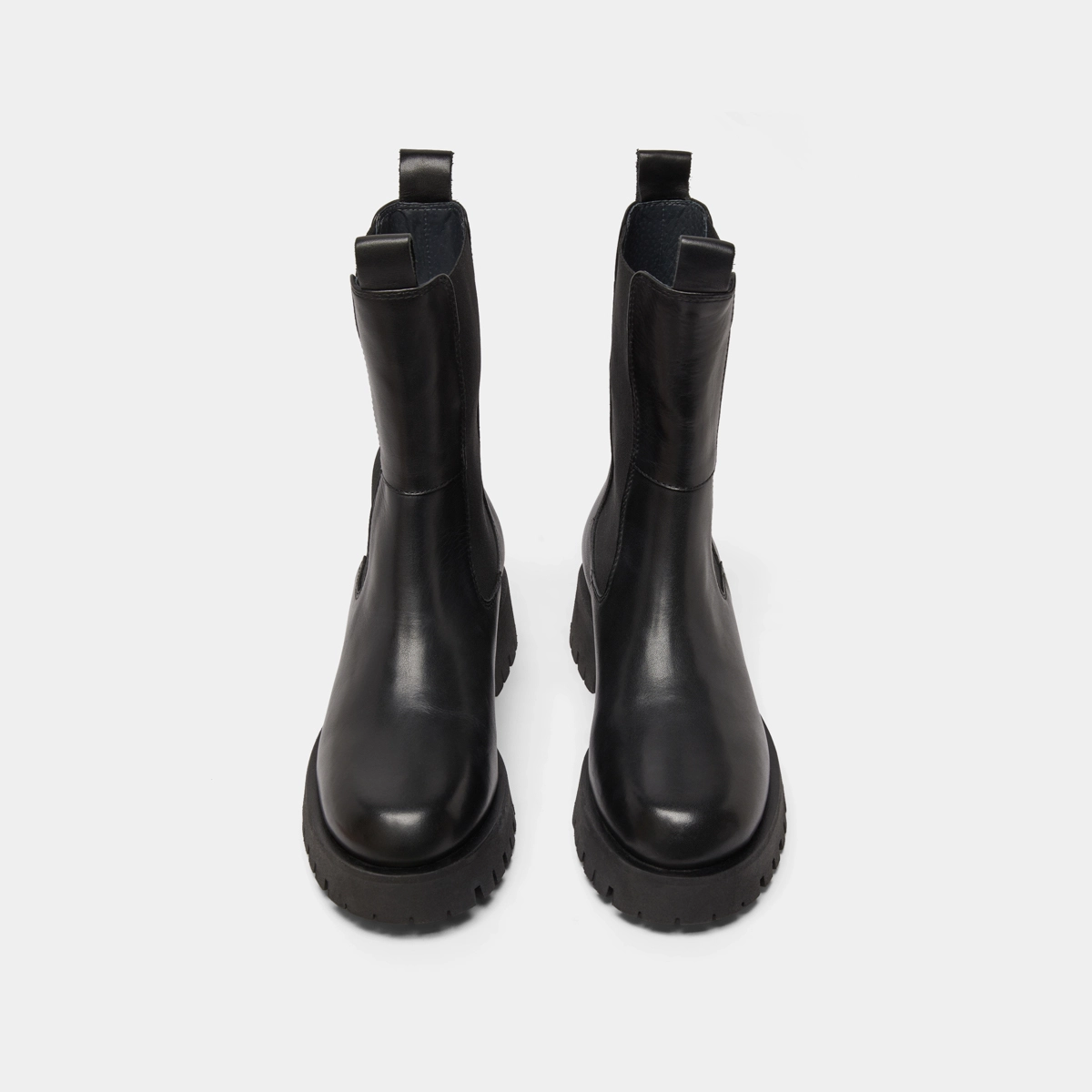 Platform boots in black leather | RIDLE