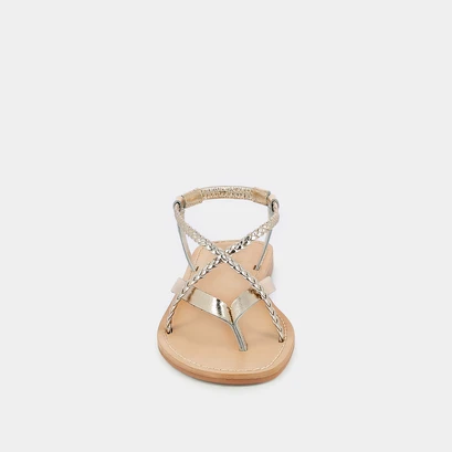 Sandals with braided straps platinum