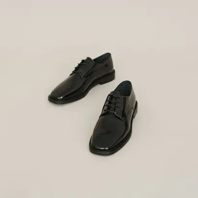 Loafers in black pleated leather | darrecon