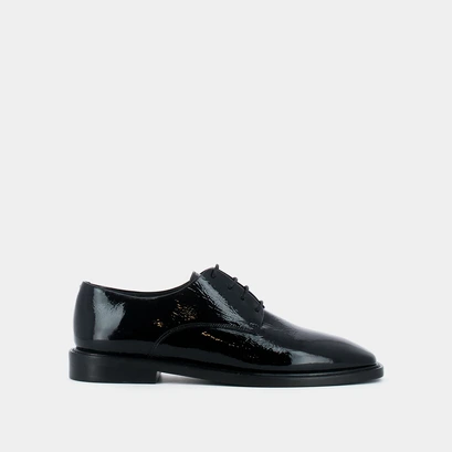 Loafers in black pleated leather | darrecon