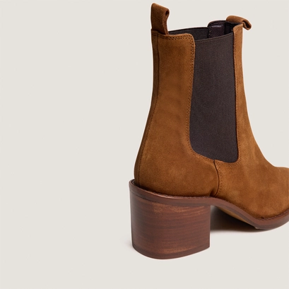 Heeled boots in cognac suede | bertille
