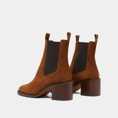 Heeled boots in cognac suede | bertille