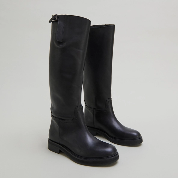 Bridle boots in black leather | READY