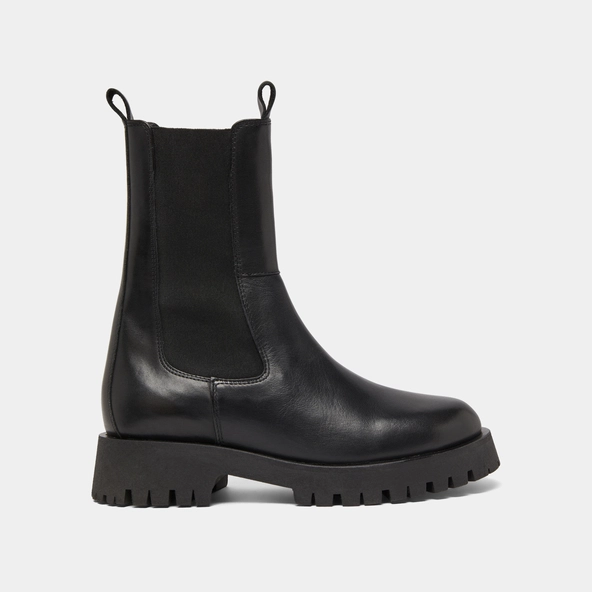 Platform boots in black leather | RIDLE