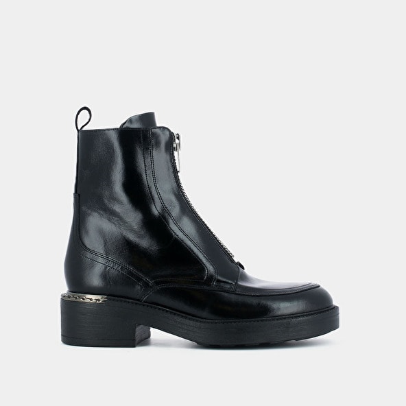 Zipped boots in black leather | Jonak