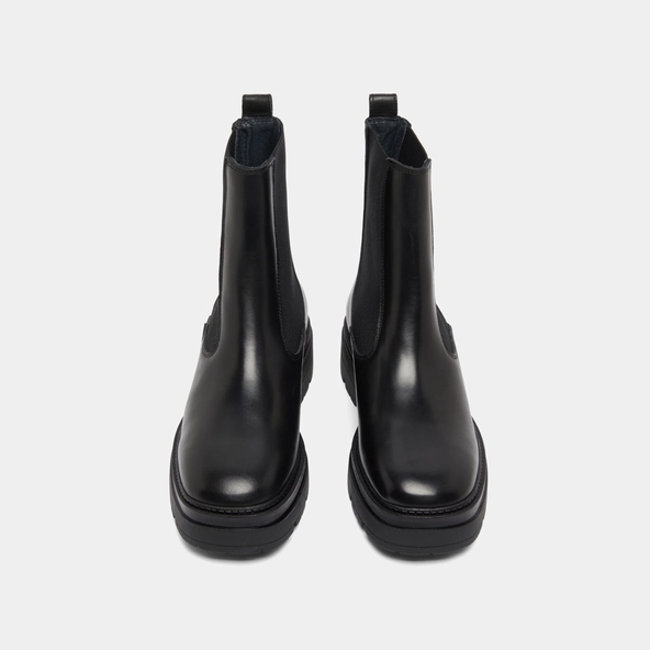 Platform lowboots in black leather | PICUS