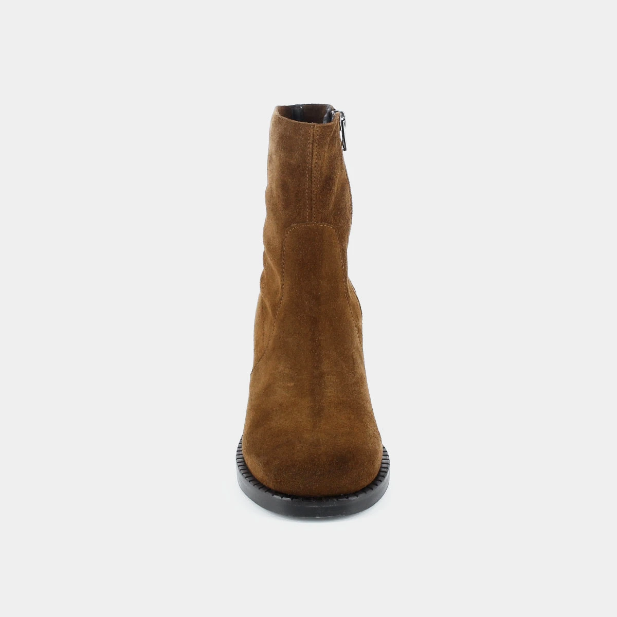 Heeled boots in cognac suede | BORABORA