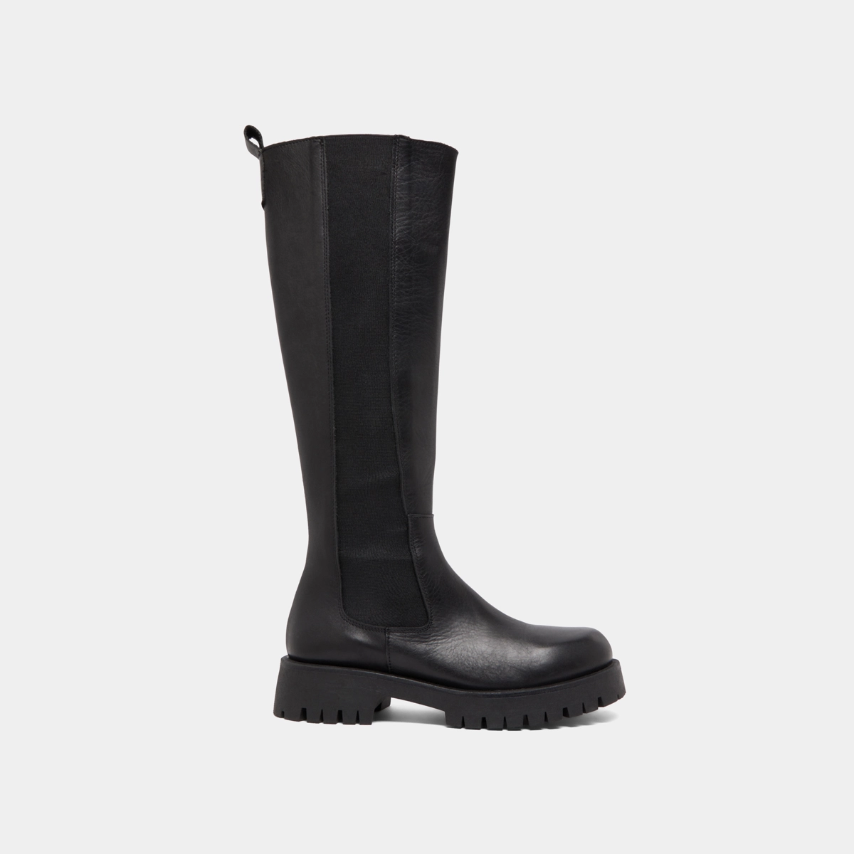 Platform boots in black leather | REBEL