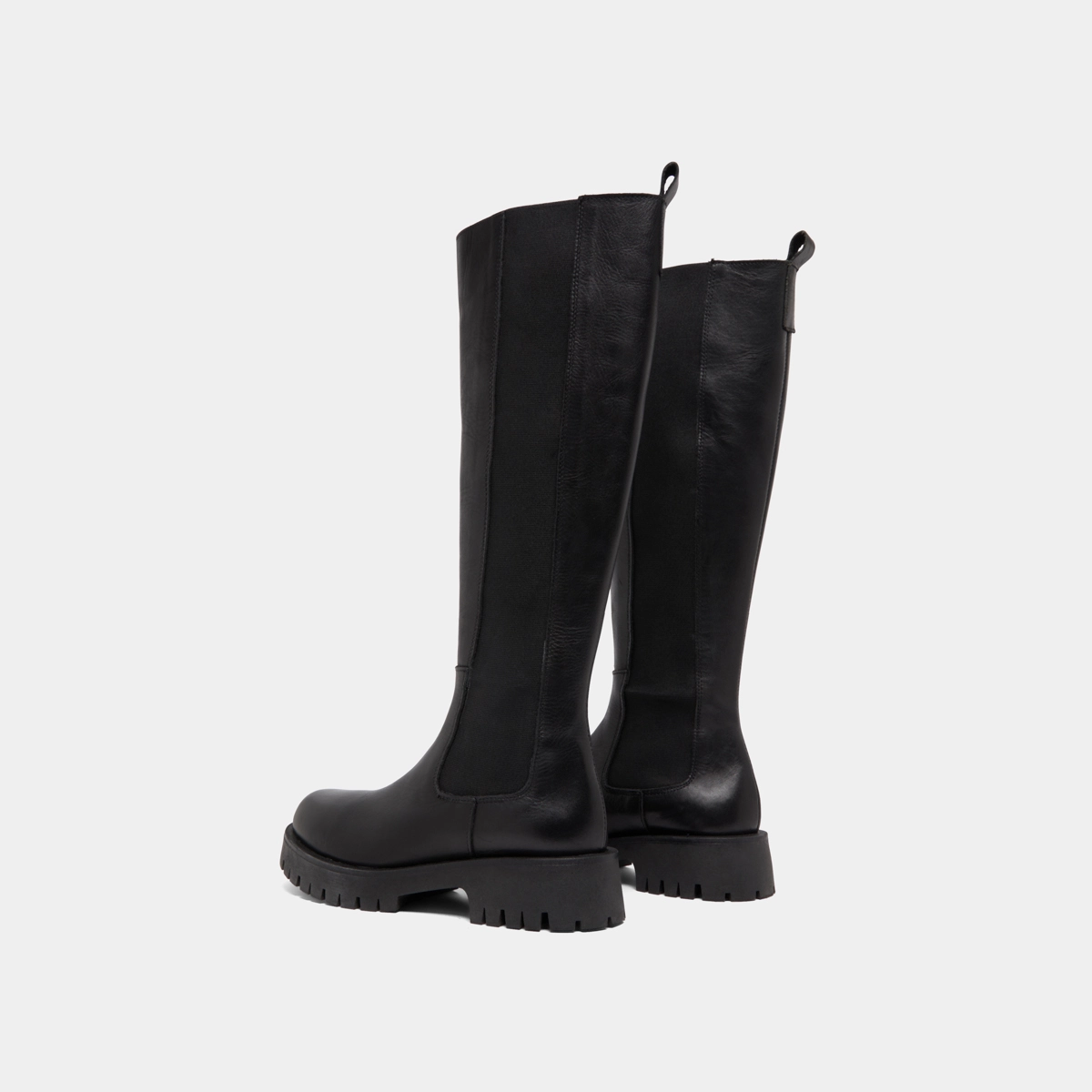 Platform boots in black leather | REBEL