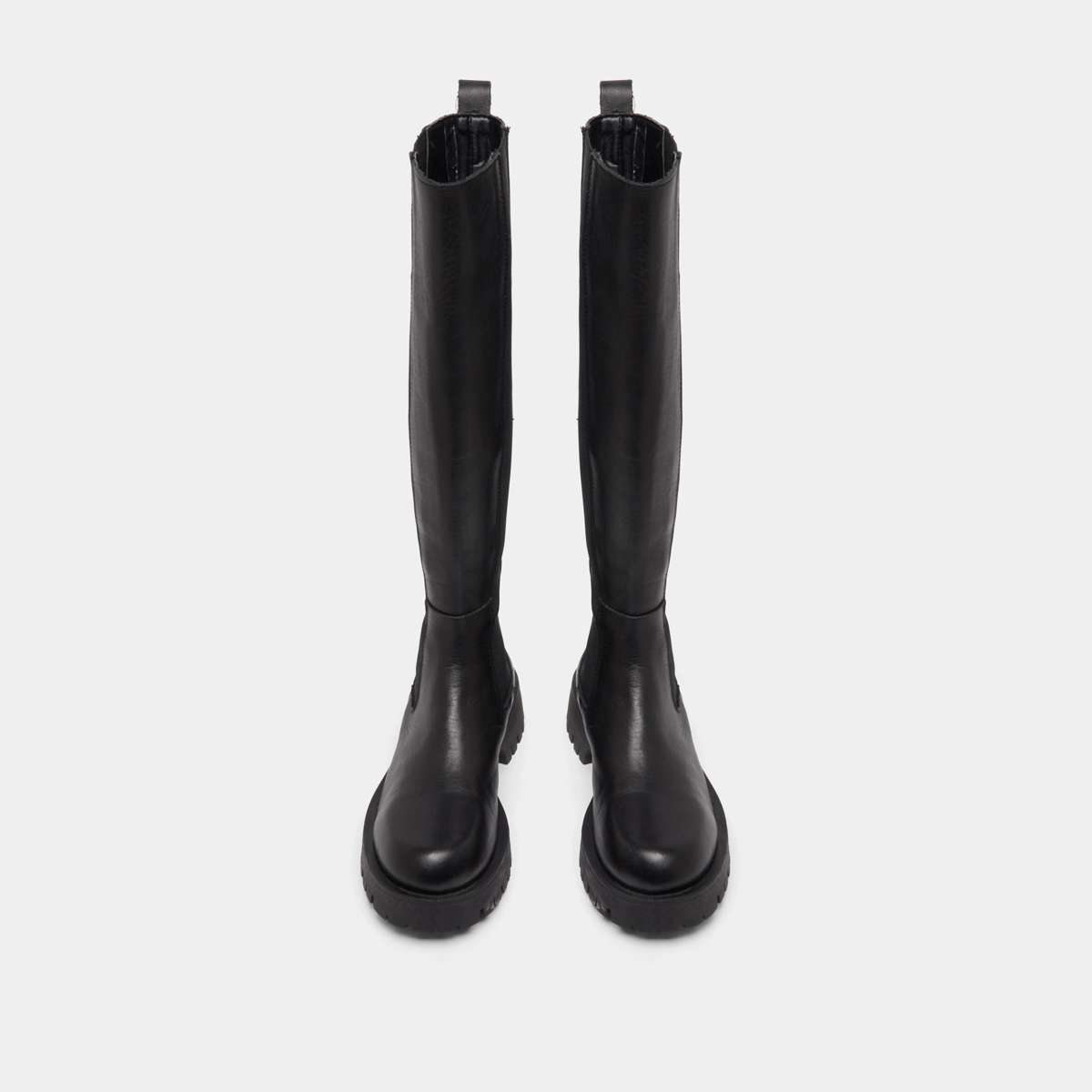 Platform boots in black leather | REBEL