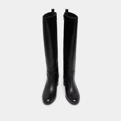 Heeled boots in black leather | armina