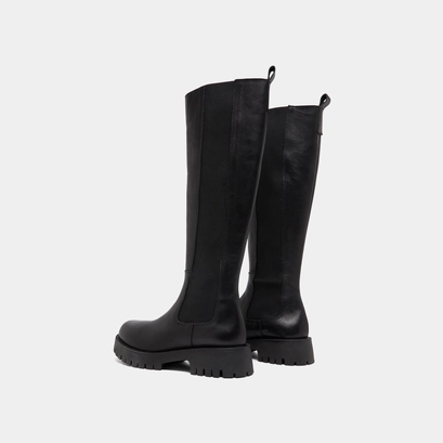 Platform boots in black leather | rebel