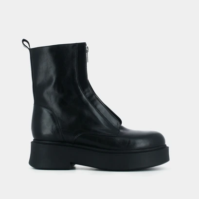 Zipped boots with platform black