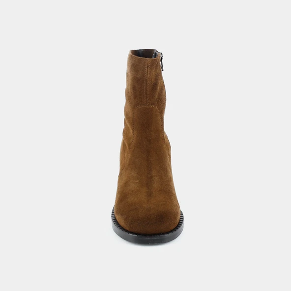 Heeled boots in cognac suede | BORABORA