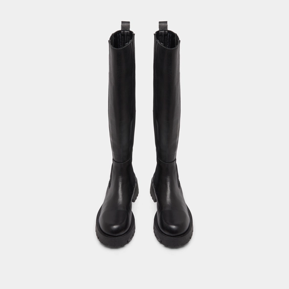 Platform boots in black leather | REBEL