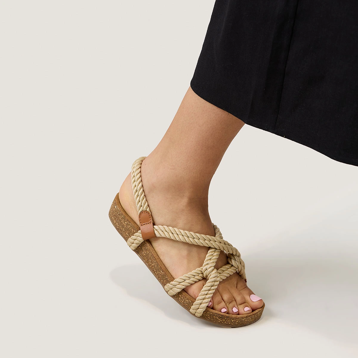 Sandals in beige rope | WILLOW