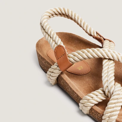 Sandals in beige rope | willow