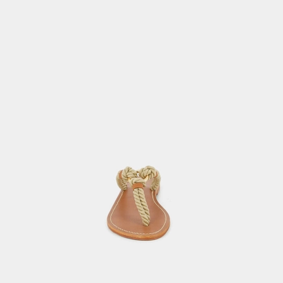Flip-flop style sandals with loop in beige rope | wild