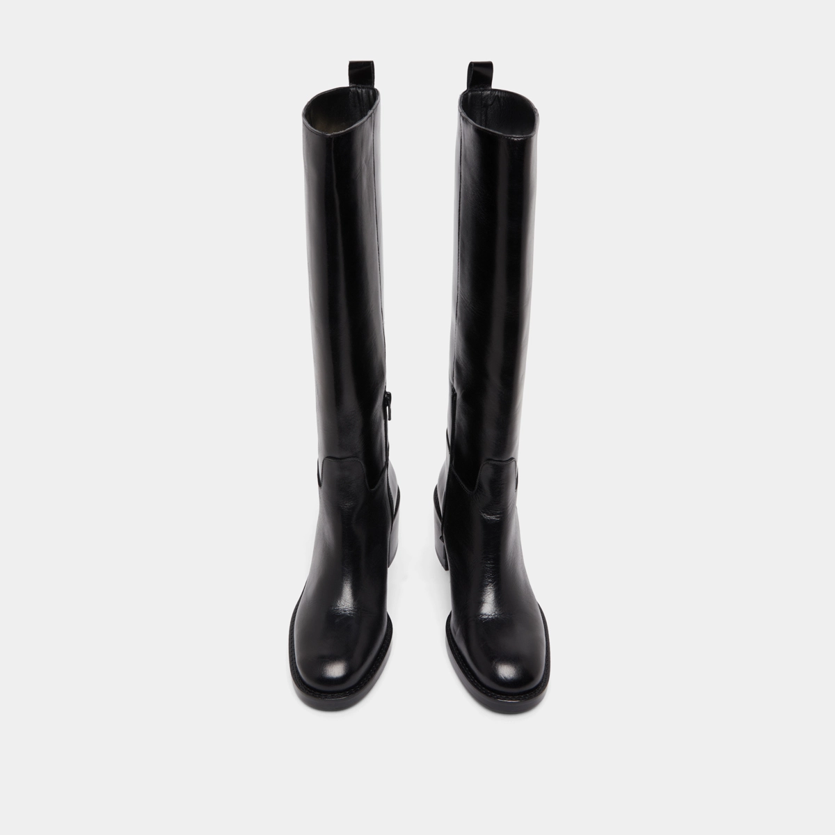 High heel boots in black leather | BONNIE