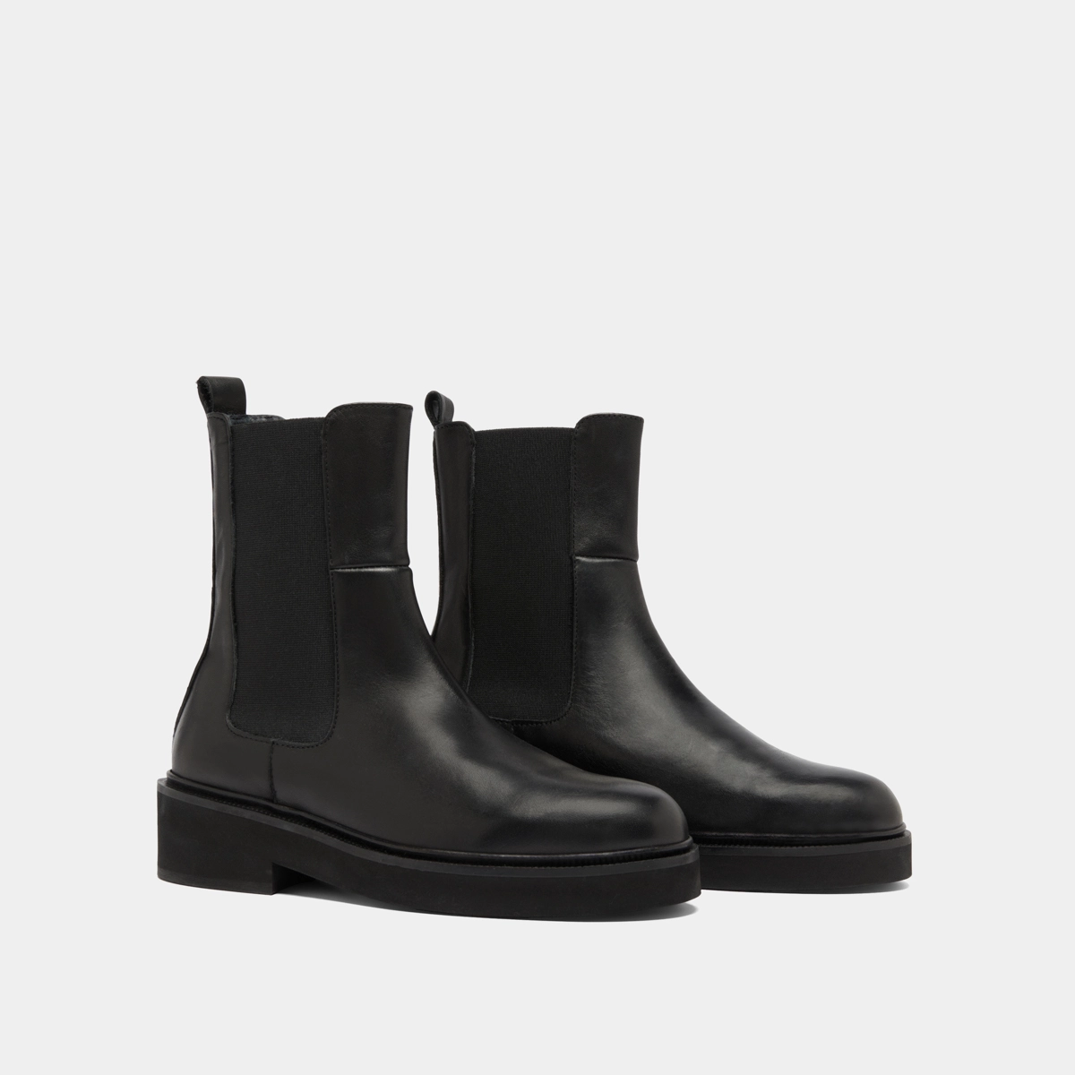 Boots with elastic band in black leather | DADO