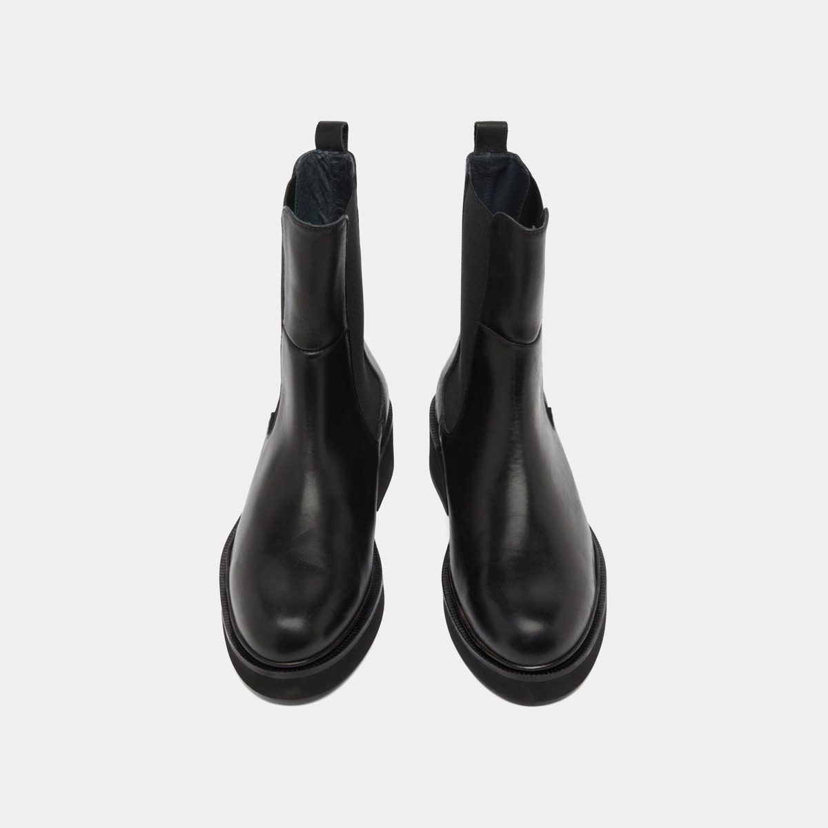 Boots with elastic band in black leather | DADO