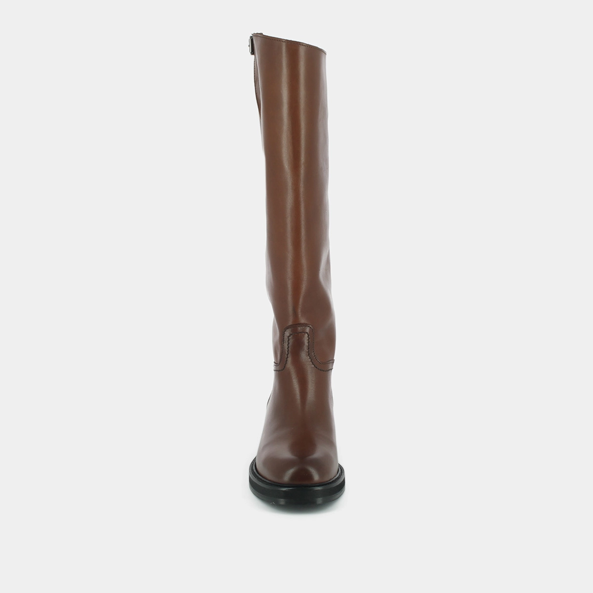Silver buckle boots in cognac leather | READY
