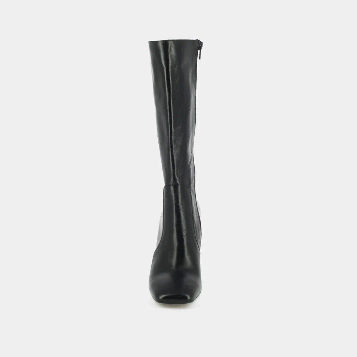 Heeled boots with square toe in black aged leather | VACCA